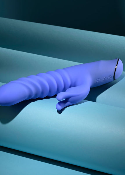 Evolved KNOCK KNOCK - Purple 22.9 cm USB Rechargeable Rabbit Vibrator with Flicking Head