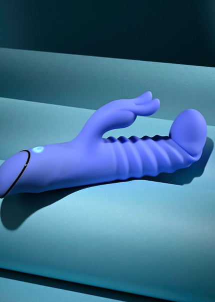 Evolved KNOCK KNOCK - Purple 22.9 cm USB Rechargeable Rabbit Vibrator with Flicking Head