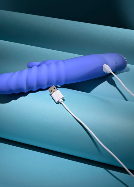 Evolved KNOCK KNOCK - Purple 22.9 cm USB Rechargeable Rabbit Vibrator with Flicking Head