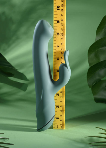 Evolved SATIN SWIRL - Green 23 cm USB Rechargeable Rabbit Vibrator with Swirling Head