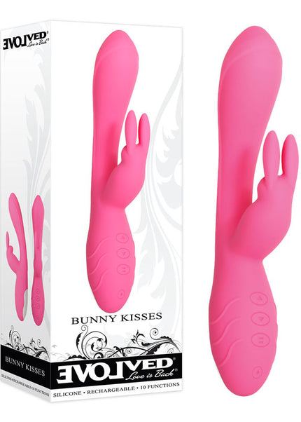 Evolved Bunny Kisses - Pink 20 cm USB Rechargeable Rabbit Vibrator