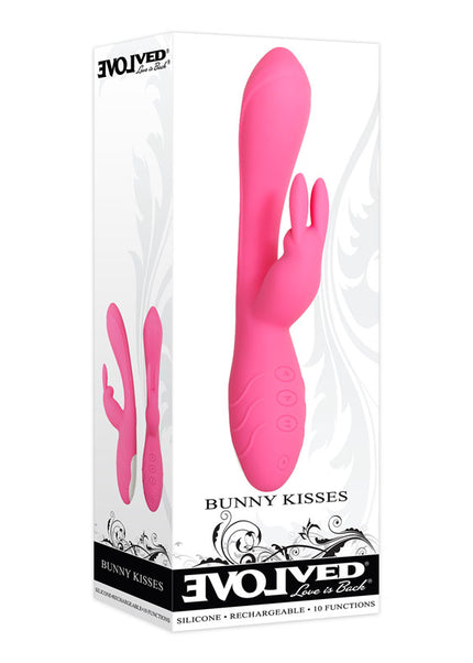 Evolved Bunny Kisses - Pink 20 cm USB Rechargeable Rabbit Vibrator
