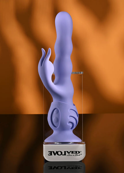 Evolved WIGGLY BUNNY - Purple USB Rechargeable Rabbit Vibrator with Suction Base