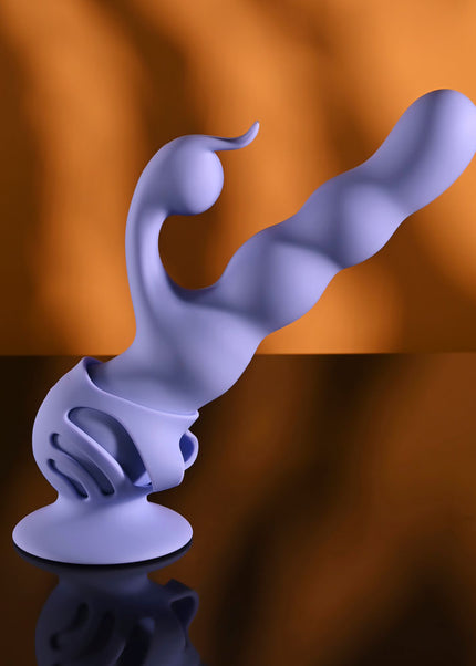 Evolved WIGGLY BUNNY - Purple USB Rechargeable Rabbit Vibrator with Suction Base