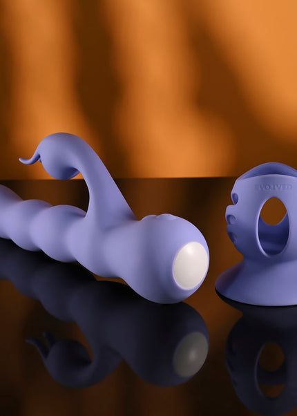 Evolved WIGGLY BUNNY - Purple USB Rechargeable Rabbit Vibrator with Suction Base