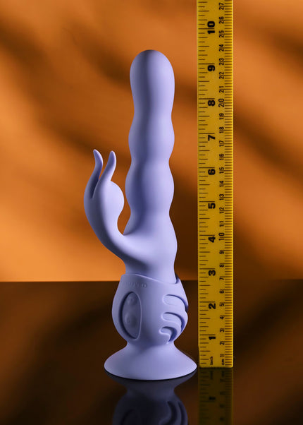 Evolved WIGGLY BUNNY - Purple USB Rechargeable Rabbit Vibrator with Suction Base