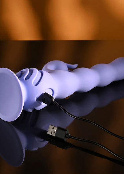 Evolved WIGGLY BUNNY - Purple USB Rechargeable Rabbit Vibrator with Suction Base