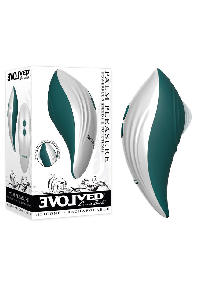 Evolved Palm Pleasure - Green/White USB Rechargeable Stimulator