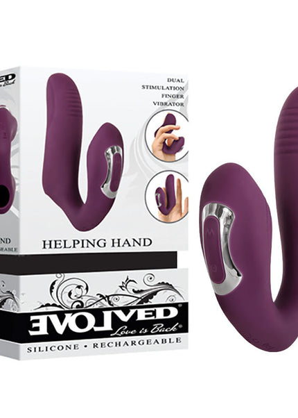 Evolved Helping Hand - Purple USB Rechargeable Dual Finger Stimulator
