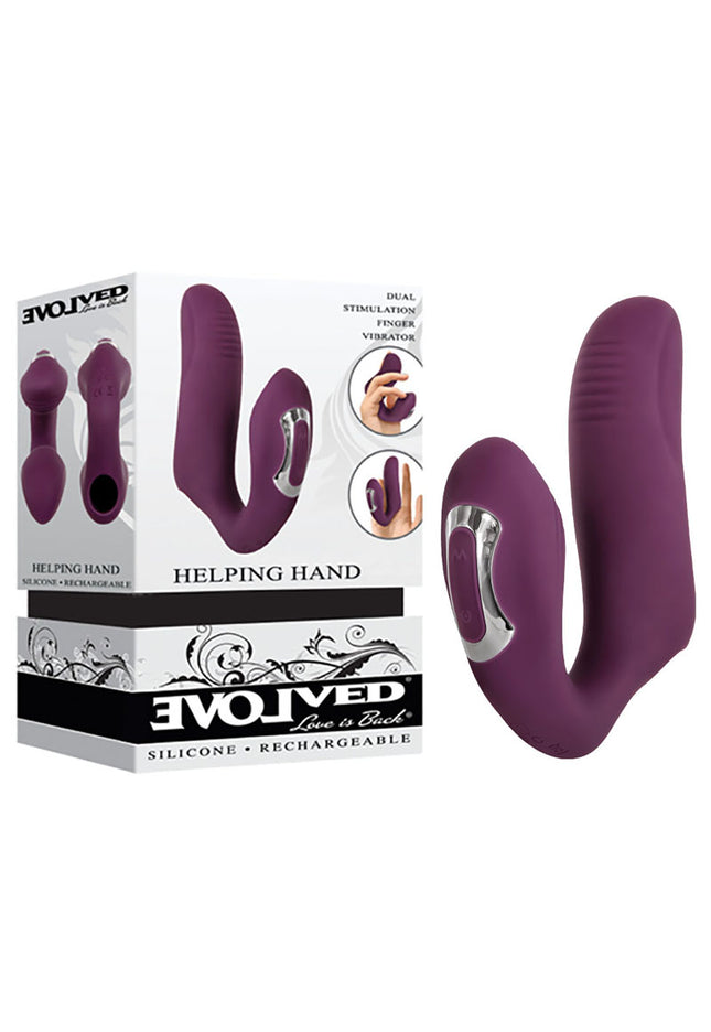 Evolved Helping Hand - Purple USB Rechargeable Dual Finger Stimulator