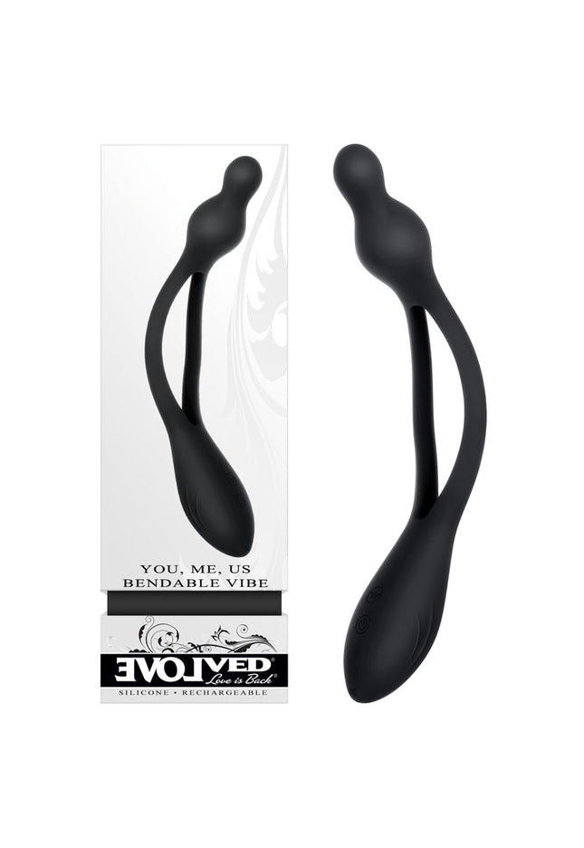 Evolved You, Me, Us Bendable Vibe - Black USB Rechargeable Dual Stimulator