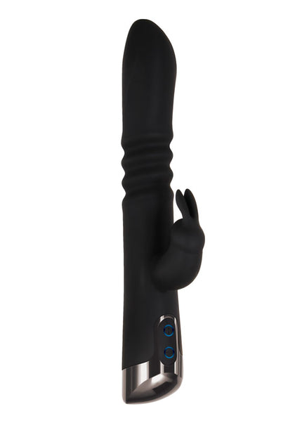 Evolved Rapid Rabbit - Black 25.4 cm USB Rechargeable Thrusting Rabbit Vibrator