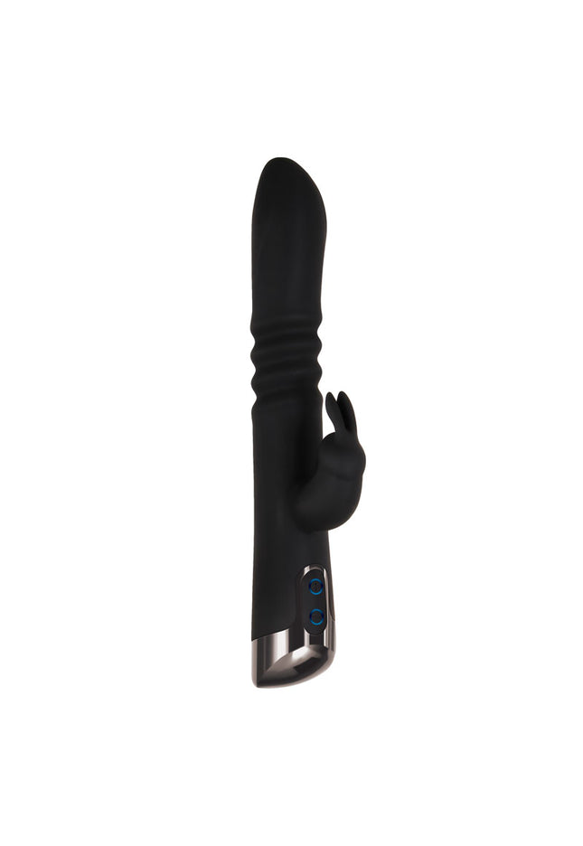 Evolved Rapid Rabbit - Black 25.4 cm USB Rechargeable Thrusting Rabbit Vibrator