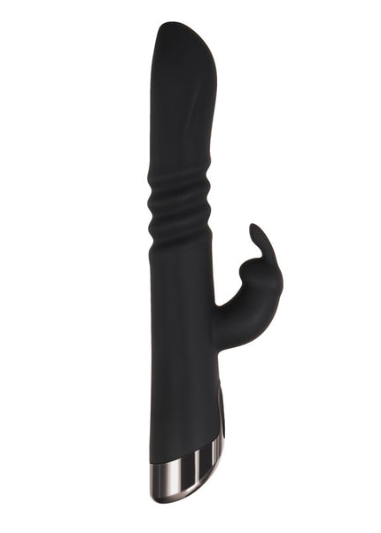 Evolved Rapid Rabbit - Black 25.4 cm USB Rechargeable Thrusting Rabbit Vibrator