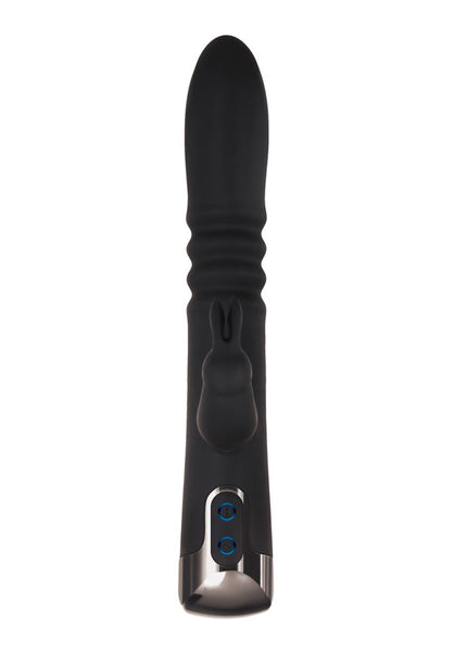 Evolved Rapid Rabbit - Black 25.4 cm USB Rechargeable Thrusting Rabbit Vibrator