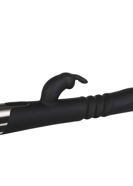 Evolved Rapid Rabbit - Black 25.4 cm USB Rechargeable Thrusting Rabbit Vibrator