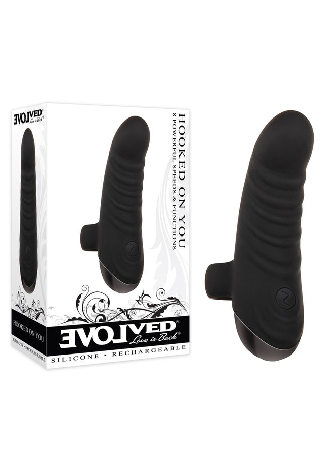 Evolved HOOKED ON YOU - Black USB Rechargeable Finger Stimulator