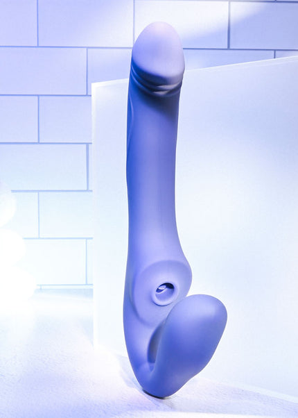 Evolved 2 BECOME 1 - Purple 23.5 cm USB Rechargeable Strapless Strap-On with Remote