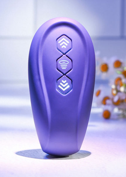 Evolved 2 BECOME 1 - Purple 23.5 cm USB Rechargeable Strapless Strap-On with Remote