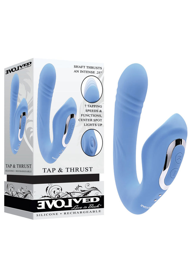Evolved TAP & THRUST - Blue USB Rechargeable Dual Vibrator