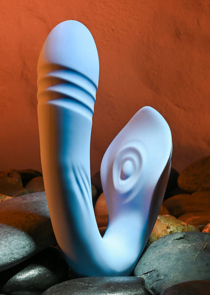 Evolved TAP & THRUST - Blue USB Rechargeable Dual Vibrator