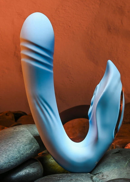 Evolved TAP & THRUST - Blue USB Rechargeable Dual Vibrator