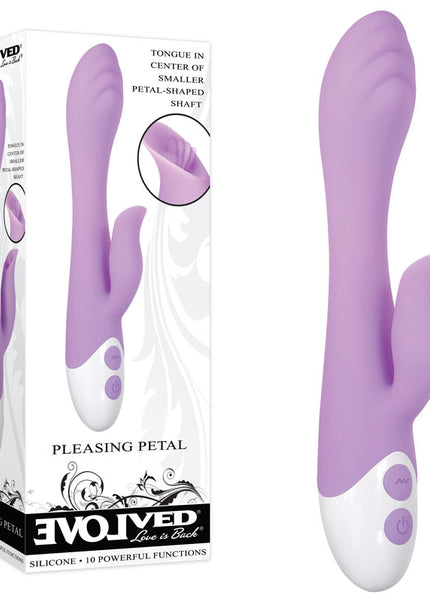 Evolved PLEASING PETAL - Lilac 19.7 cm USB Rechargeable Rabbit Vibrator
