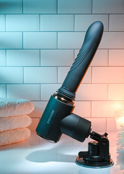 Evolved TOO HOT TO HANDLE - Black USB Rechargeable Thrusting Vibe with Stand