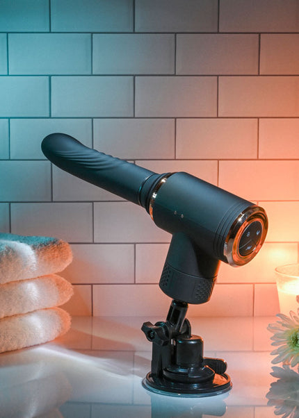 Evolved TOO HOT TO HANDLE - Black USB Rechargeable Thrusting Vibe with Stand