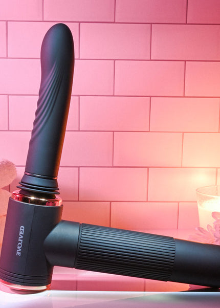 Evolved TOO HOT TO HANDLE - Black USB Rechargeable Thrusting Vibe with Stand
