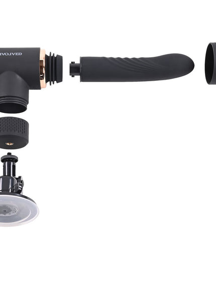 Evolved TOO HOT TO HANDLE - Black USB Rechargeable Thrusting Vibe with Stand