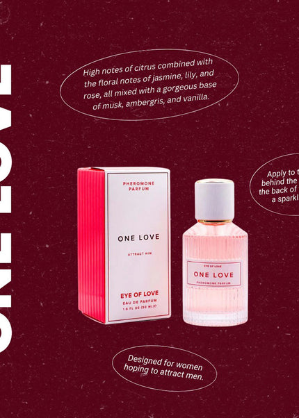 Eye Of Love One Love Pheromone Perfume - 50 ml - Rose Scented Pheromone Perfume for Women to attract Men - 50 ml Spray