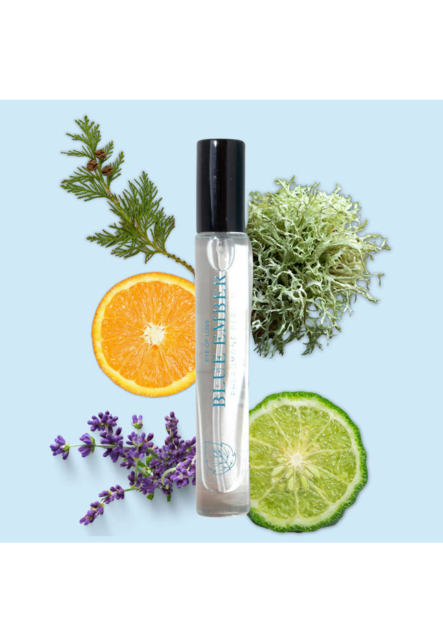 Eye Of Love Love In Bloom Blue Ember Pheromone Cologne - 10ml - Citrus & Cedar Scented Pheromone Cologne for Men to attract Women - 10 ml Spray