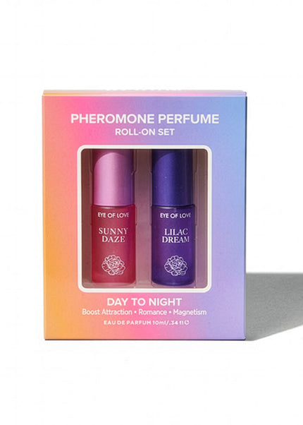 Eye Of Love Love In Bloom Pheromone Perfume Roll-On Set - Day to Night (Sunny Daze & Lilac Dream) Pheromone Perfume Oils for Women to attract Men - 10 ml Roll On Bottles