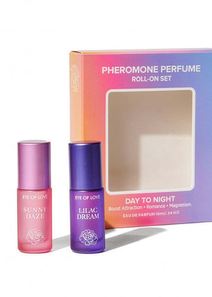 Eye Of Love Love In Bloom Pheromone Perfume Roll-On Set - Day to Night (Sunny Daze & Lilac Dream) Pheromone Perfume Oils for Women to attract Men - 10 ml Roll On Bottles