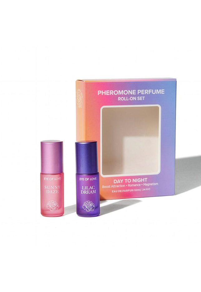 Eye Of Love Love In Bloom Pheromone Perfume Roll-On Set - Day to Night (Sunny Daze & Lilac Dream) Pheromone Perfume Oils for Women to attract Men - 10 ml Roll On Bottles