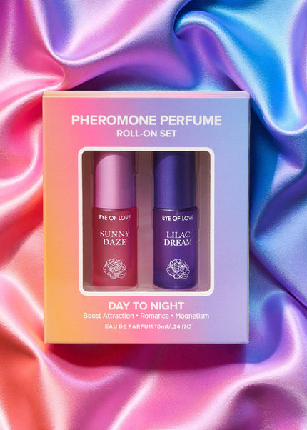 Eye Of Love Love In Bloom Pheromone Perfume Roll-On Set - Day to Night (Sunny Daze & Lilac Dream) Pheromone Perfume Oils for Women to attract Men - 10 ml Roll On Bottles