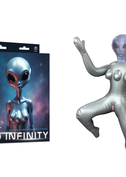 To Infinity - Silver Inflatable Squatting Alien Love Doll