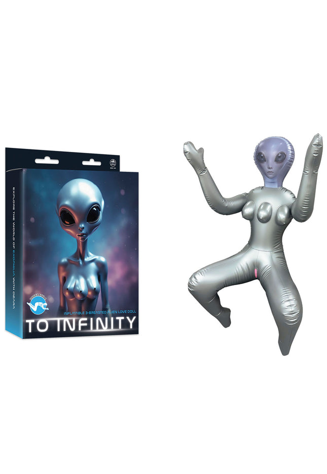 To Infinity - Silver Inflatable Squatting Alien Love Doll