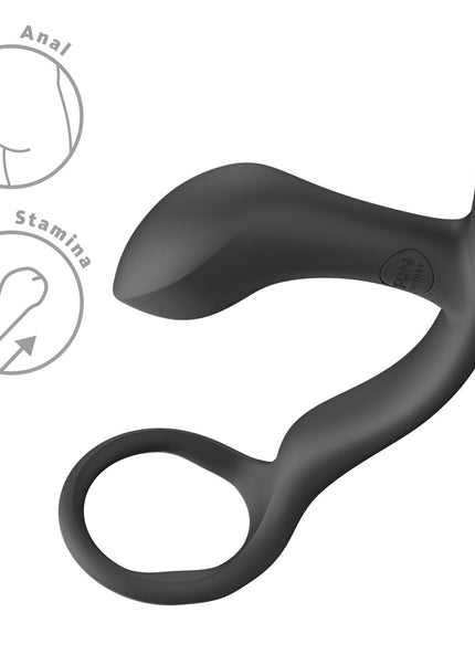 Fun Factory BOOTIE RING Black - Black 14.7 cm Anal Plug with Cock Ring