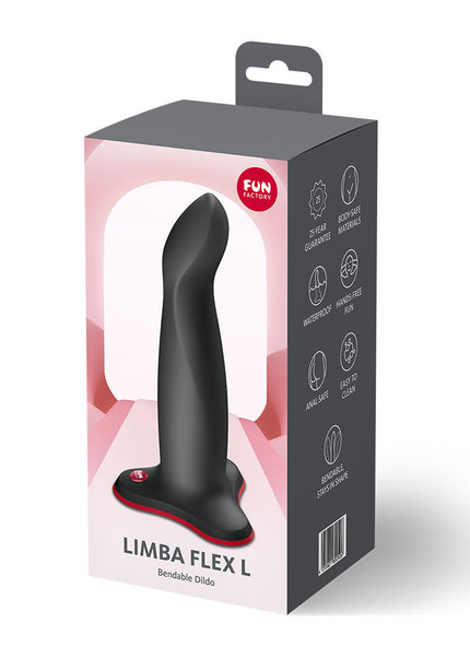 Fun Factory LIMBA FLEX L Black - Black 17.8 cm Dildo
