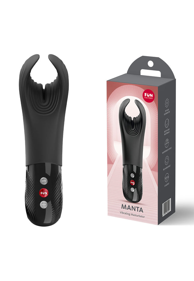 Fun Factory MANTA Black - Black USB-C Rechargeable Unisex Vibrator