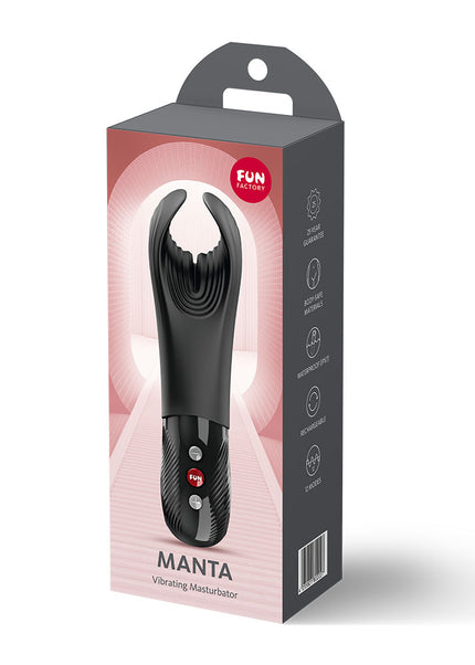 Fun Factory MANTA Black - Black USB-C Rechargeable Unisex Vibrator