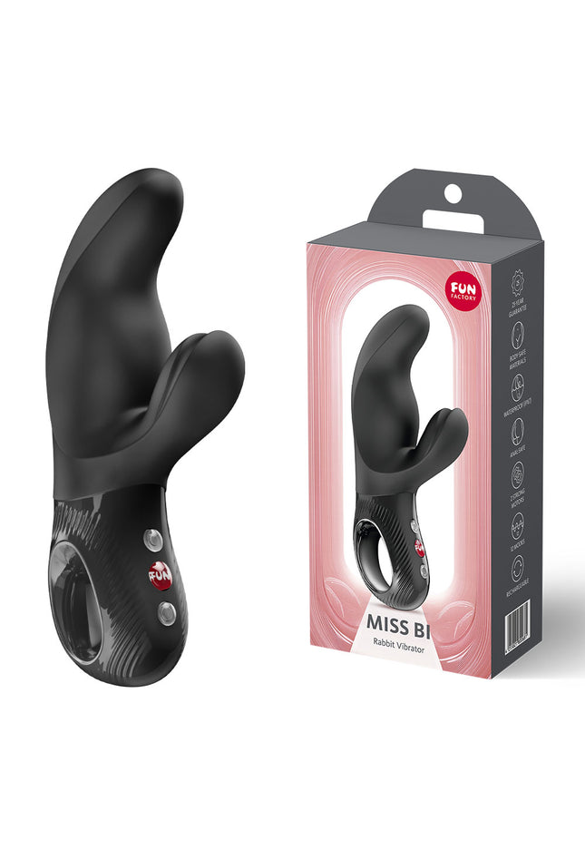 Fun Factory MISS BI Black - Black 17 cm USB-C Rechargeable Vibrator
