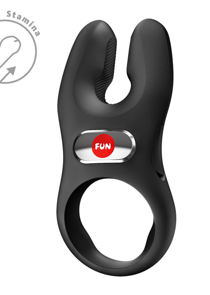 Fun Factory NOS PRO Black - Black USB-C Rechargeable Vibrating Cock Ring