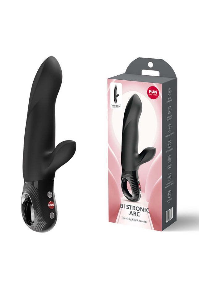 Fun Factory BI STRONIC ARC Black - Black 21.6 cm USB-C Rechargeable Thrusting Vibrator