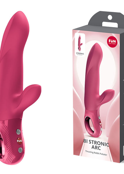 Fun Factory BI STRONIC ARC Raspberry - Raspberry 21.6 cm USB-C Rechargeable Thrusting Vibrator