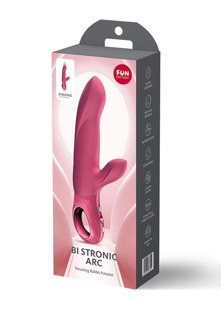Fun Factory BI STRONIC ARC Raspberry - Raspberry 21.6 cm USB-C Rechargeable Thrusting Vibrator
