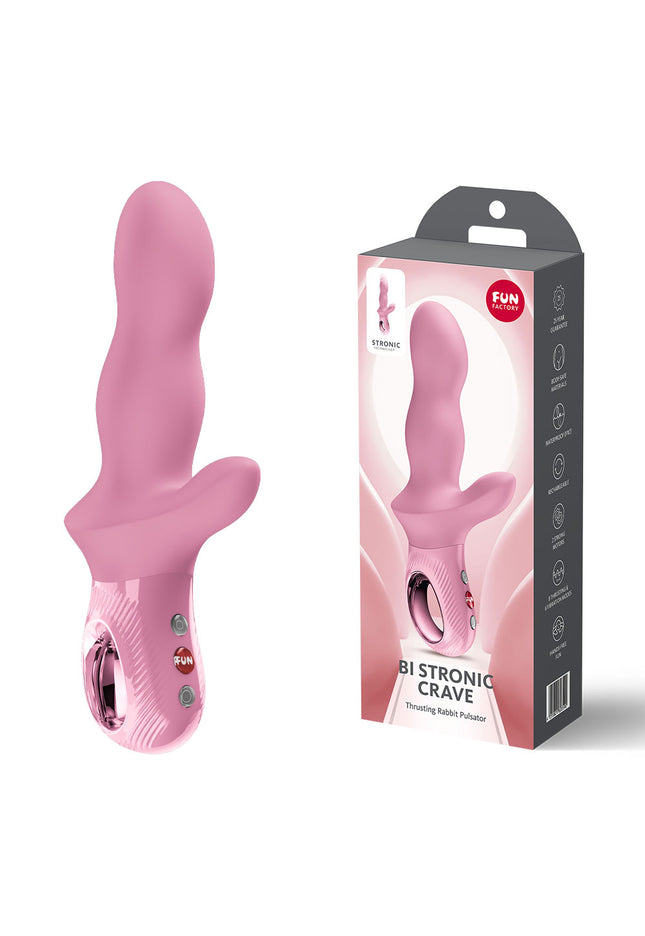 Fun Factory BI STRONIC CRAVE Rose - Rose USB-C Rechargeable Thrusting Vibrator