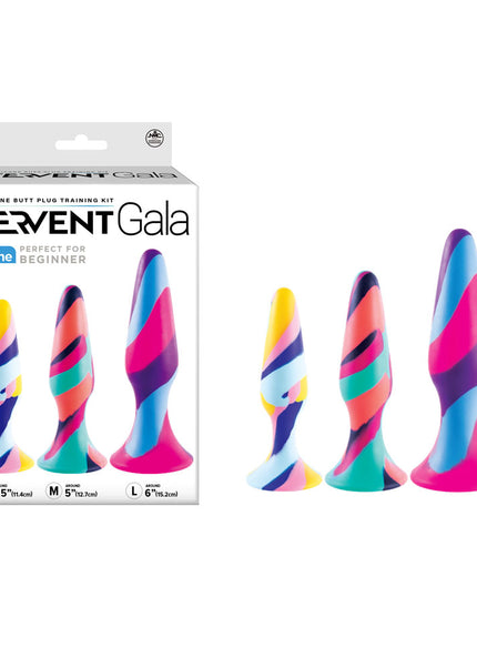 Fervent Gala Anal Training Kit - Multicoloured Butt Plugs - Set of 3 Sizes